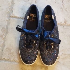 Kate Spade navy glitter Keds